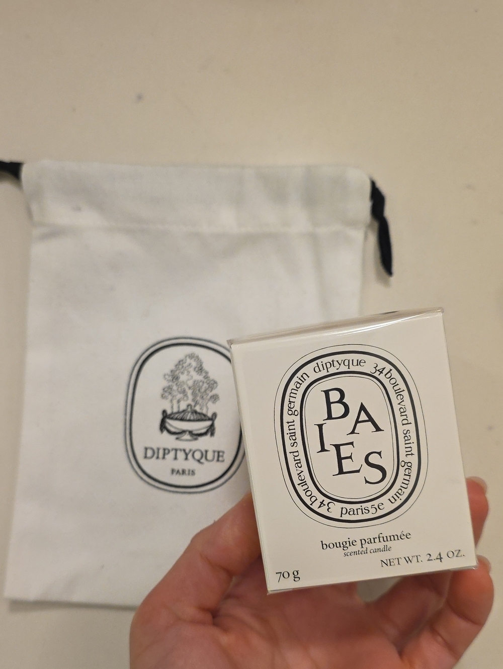 diptyque Baies Candle in White Packaging
